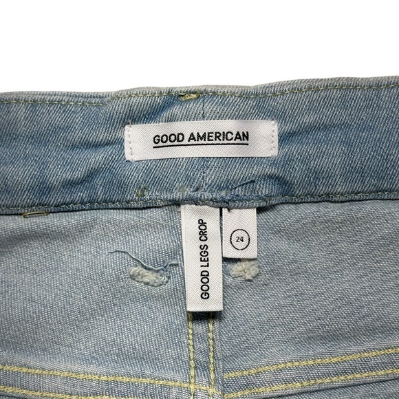 Good American Good Legs Crop Light Wash Denim Jeans Plus Size 24 - Picture 5 of 8